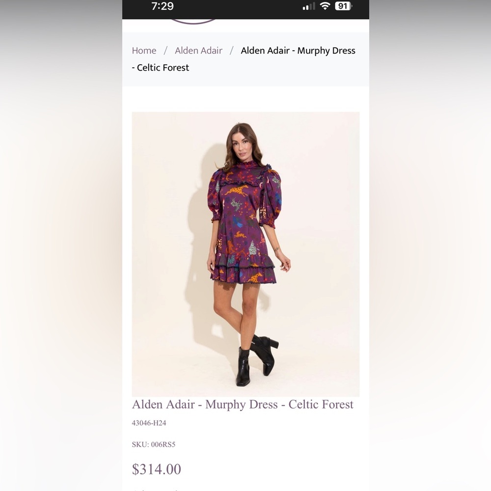 Alden Adair Vibrant Purple Mini Dress